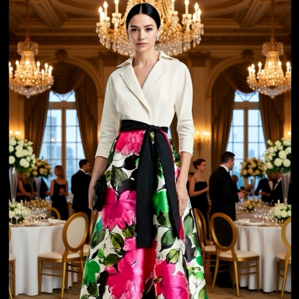 RICKIE FREEMAN TERI JON TAFFETA SJIRT DRESS GOWN ~SIZE 14~